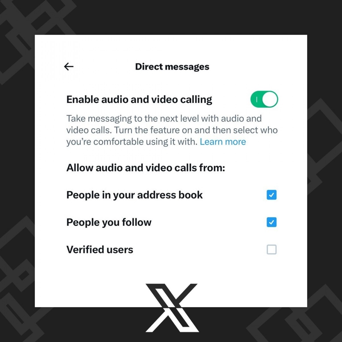 X Introduces Audio and Video Calling Features