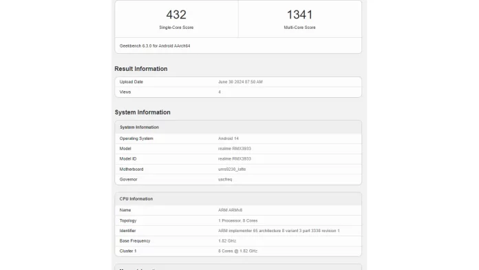Realme Note 60 Spotted on Geekbench Benchmarking Platform, Revealing Potential Specs