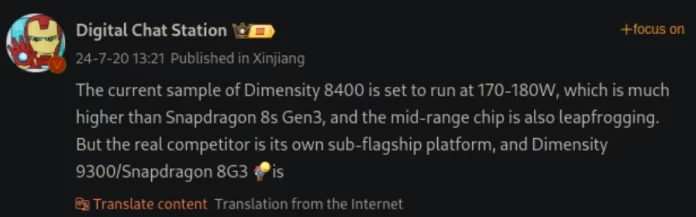 Dimensity 8400 Outperforms Snapdragon 8s Gen 3 in Leaked Benchmark