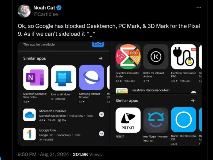 Pixel 9 Series Cannot Install Benchmark Apps: Is Google Hiding Something?