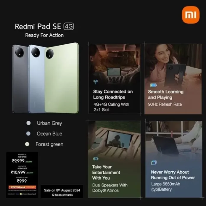 Xiaomi Expands Redmi Pad Series with Redmi Pad SE 4G