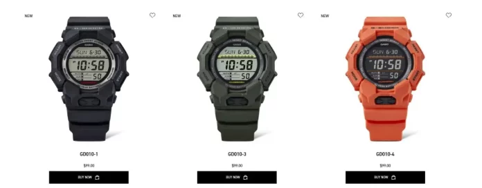 Casio Launches G-SHOCK GD010 and GA010 Series with 10-Year Battery Life