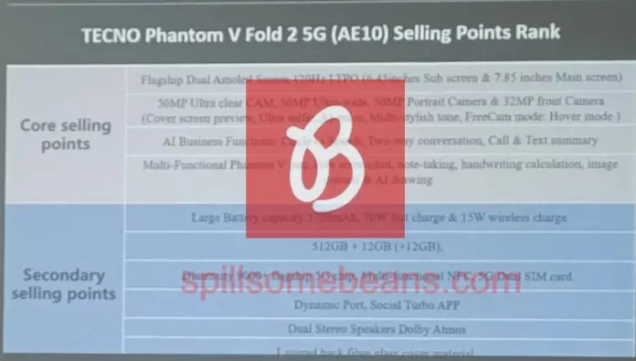 Leaked Specifications of Tecno Phantom V Fold 2 and V Flip 2 Surface Ahead of Launch