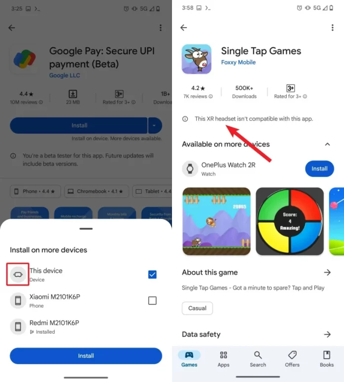 Google Play Store Prepares New Category for XR Devices