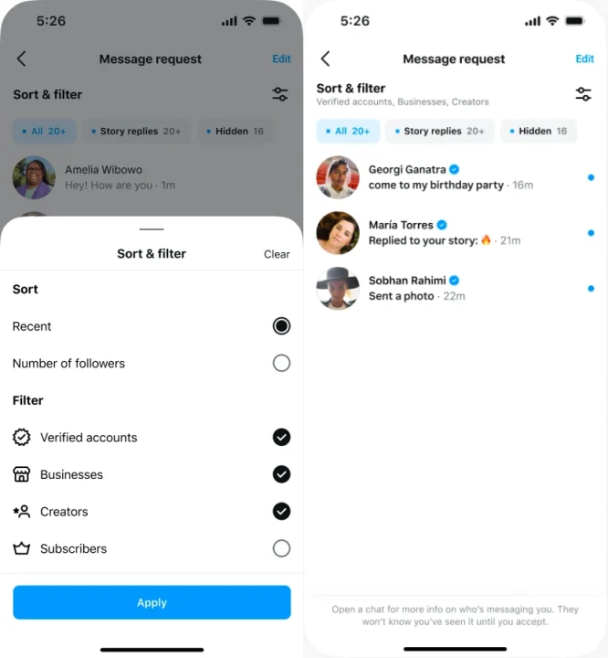 Instagram Enhances DM Features with New Filters for Content Creators